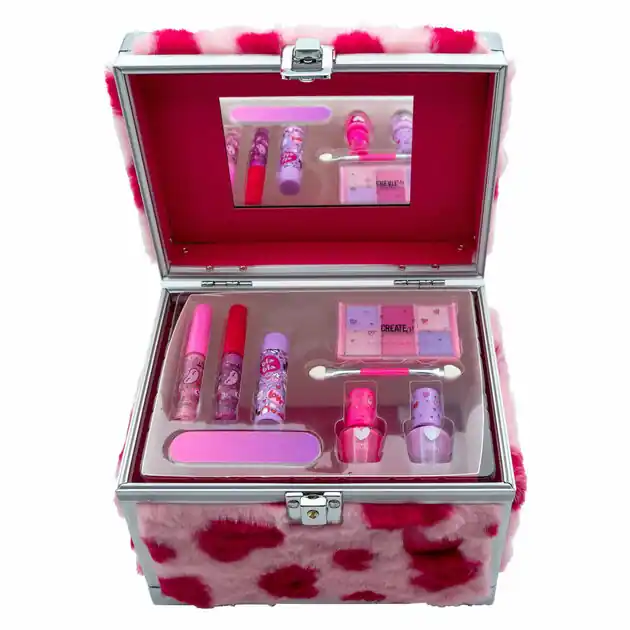 Koopje Create It! Make-Upkoffer Fluffy Hartjes