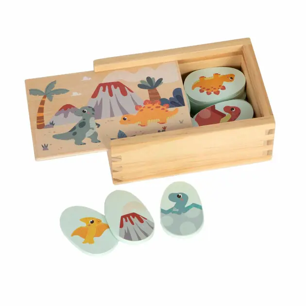Small Foot - Houten Memospel Dino in Opbergdoos Beperkte Voorraad