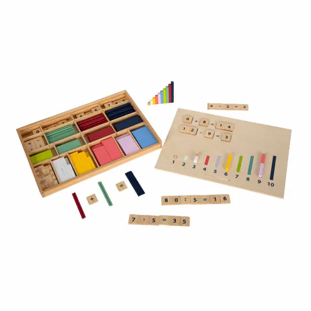 Aanbieding Small Foot - Houten Leerbox met Rekenstaven en Rekenblokjes Set