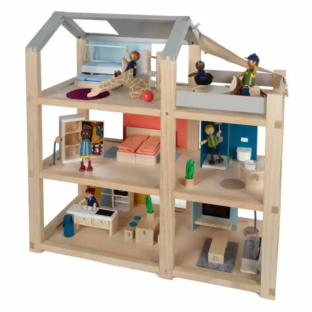 Dagaanbieding Small Foot - Houten Poppenhuis met Meubels