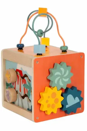 Weekendaanbieding Small Foot - Houten Activiteitenkubus Motoriekspiraal Dino