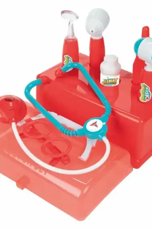 Dokterskoffer Rood met Accessoires, 7dlg. Merkproduct