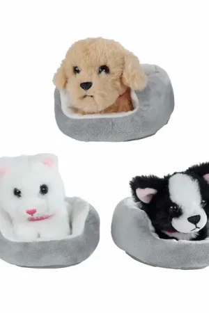 Alleen Vandaag Take Me Home Knuffel Pluche - Hond of Poes in Mand, 12cm