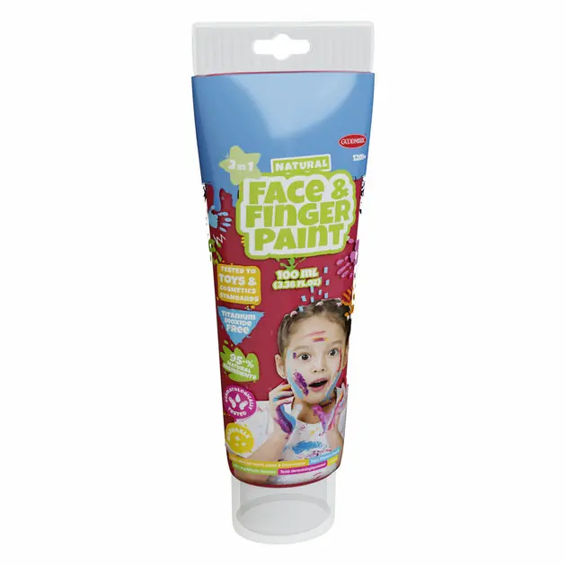Natural Face & Fingerpaint Tube - Rood, 100ml Weekendaanbieding