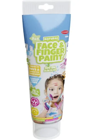 Natural Face & Fingerpaint Tube - Wit, 100ml Nieuw