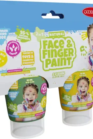 Natural Face & Fingerpaint Tube - Groen en Geel, 2x65ml Superprijs