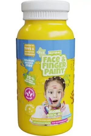 Hete Deal Natural Face & Fingerpaint Fles - Geel, 250ml