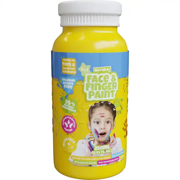 Hete Deal Natural Face & Fingerpaint Fles - Geel, 250ml