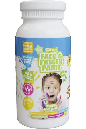 Natural Face & Fingerpaint Fles - Wit, 250ml Voordeelprijs