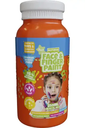Laatste Versie Natural Face & Fingerpaint Fles - Oranje, 250ml