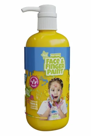 Natural Face & Fingerpaint Fles met Pompje - Geel, 1L Koopje