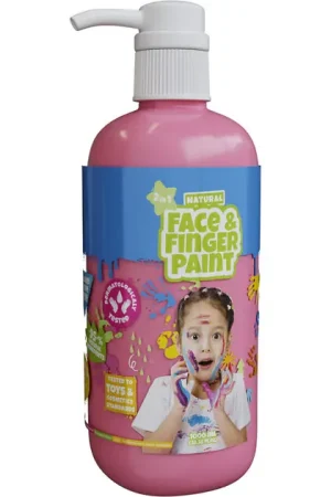 Natural Face & Fingerpaint Fles met Pompje - Roze, 1L Koop Vandaag