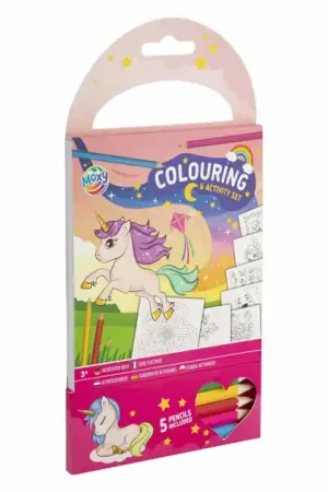 Kleur- en Activiteiten Set Roze met 5 Kleurpotloden Fabrieksprijs