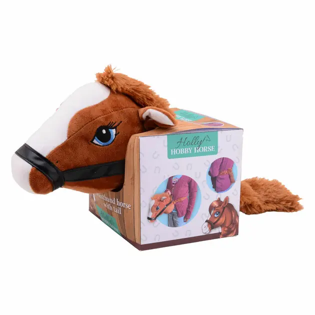 Dagaanbieding Holly Horse Paardenhoofd Bruin met Elastiek - Bevestig om je middel