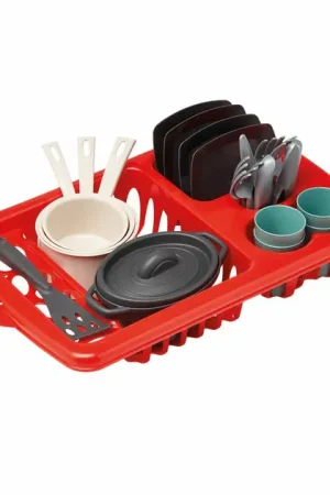 Ecoiffier 100% Chef Afwas Droogrek met Eetset -23dlg. Lage Kosten