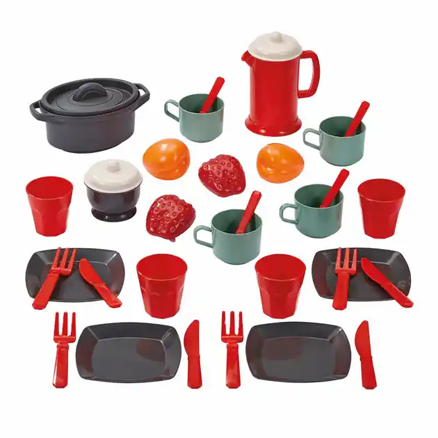 Koopje Ecoiffier 100% Chef Eetset met Speeleten - 34dlg.