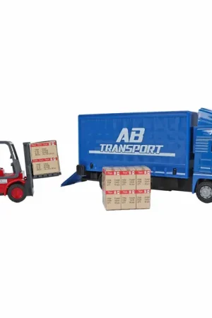 Actieprijs Kids Globe Man Vrachtwagen met Vorkheftruck. 17cm