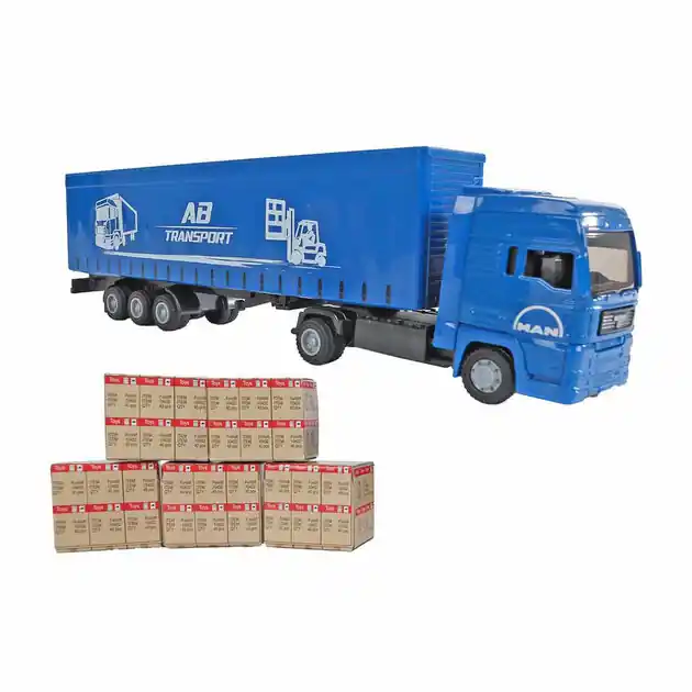 Gratis Retour Kids Globe Man Vrachtwagen met Oplegger, 30cm