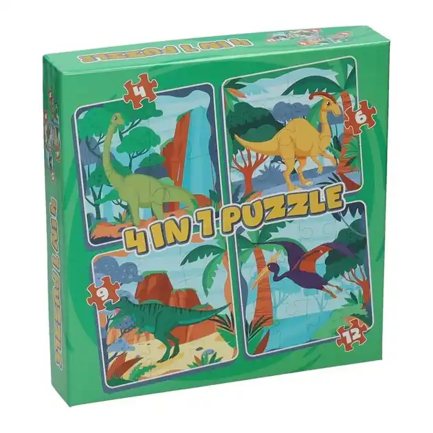 Legpuzzel 4in1 - Dino, 12st. Finale Uitverkoop