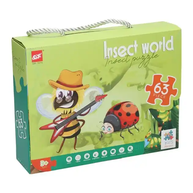 Seizoensaanbieding Legpuzzel Insecten Wereld, 63st.