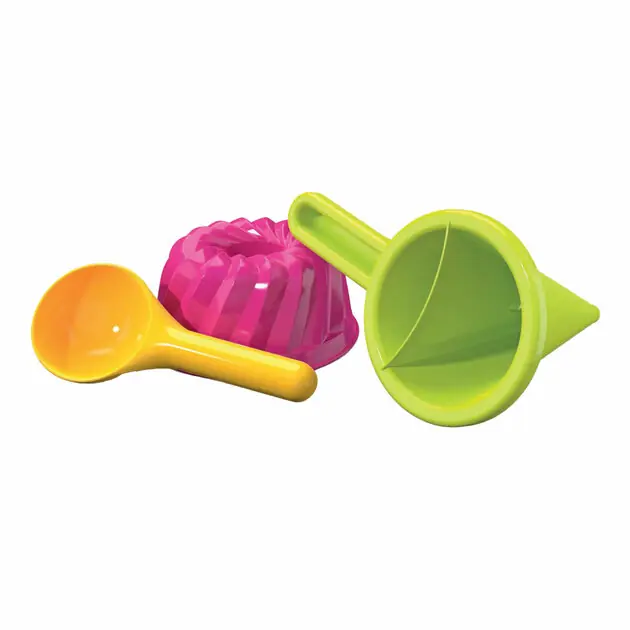 Zandtrechter met Cake Zandvorm en Schep, 3dlg. Premium
