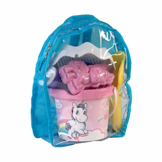 Rugzak met Strandset Eenhoorn, 6dlg. Nieuw
