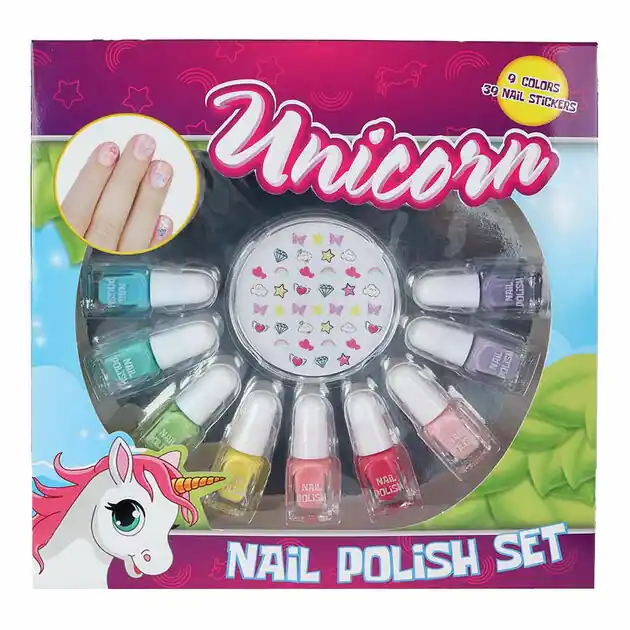 Unicorn Nagellakset Eenhoorn met Nagelstickers Flitsaanbieding