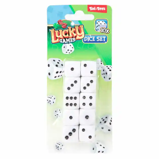 Direct Beschikbaar Lucky Games Dobbelsteen op Kaart, 10st.