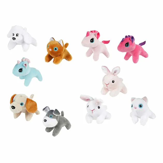 Populair Knuffel Pluche Dier in Draagkoffer, 10cm