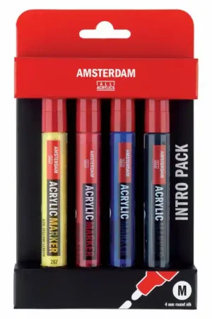 Amsterdam Acryl Marker Basisset, 4dlg. Beperkt Aanbod