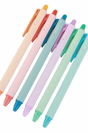 Uitwisbare Balpennen, 6 Kleuren Flitsaanbieding
