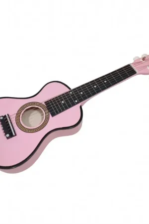 Beperkt Aanbod Houten Gitaar Roze - 6 snaren