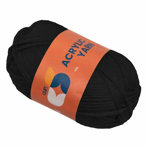 Colorations - Acrylgaren Zwart, 50g Hete Deal