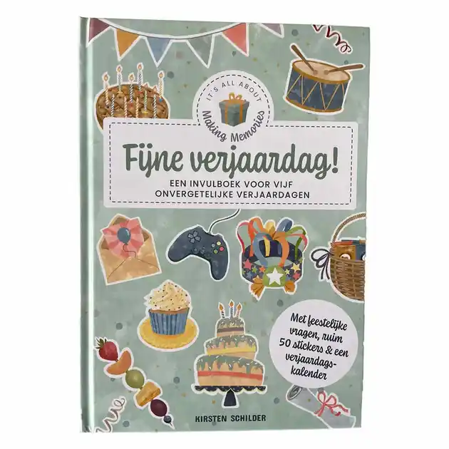 Fijne Verjaardag Invulboek Voor Vijf Onvergetenlijke Verjaadagen Rechtstreeks Van De Fabrikant