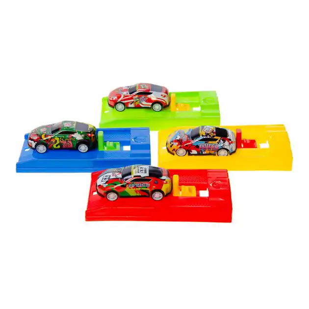 Metalen Auto met Afschiet Racebaan Exclusieve Aanbieding