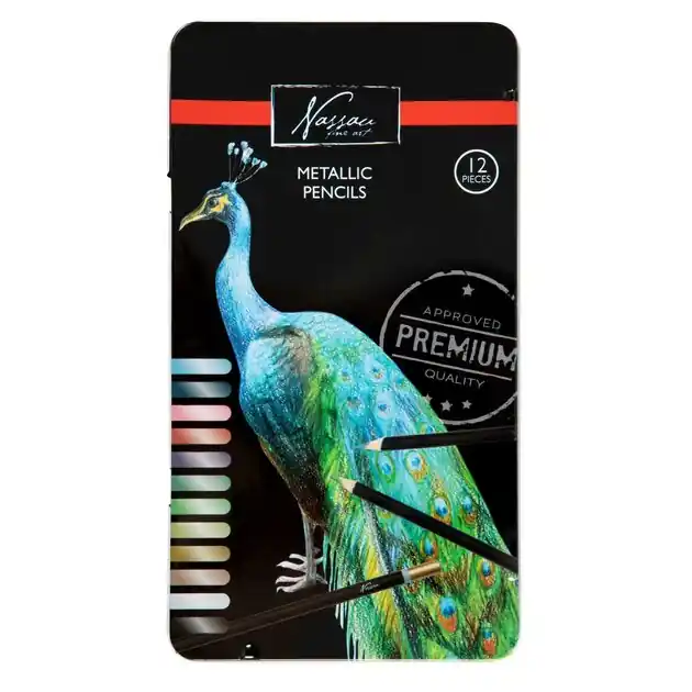 Weekendaanbieding Nassau Kleurpotloden Metallic, 12st.