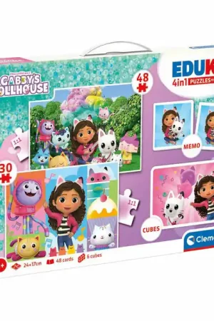 Superprijs Clementoni Gabby's Poppenhuis Edukit 4in1 Puzzels en Spellen