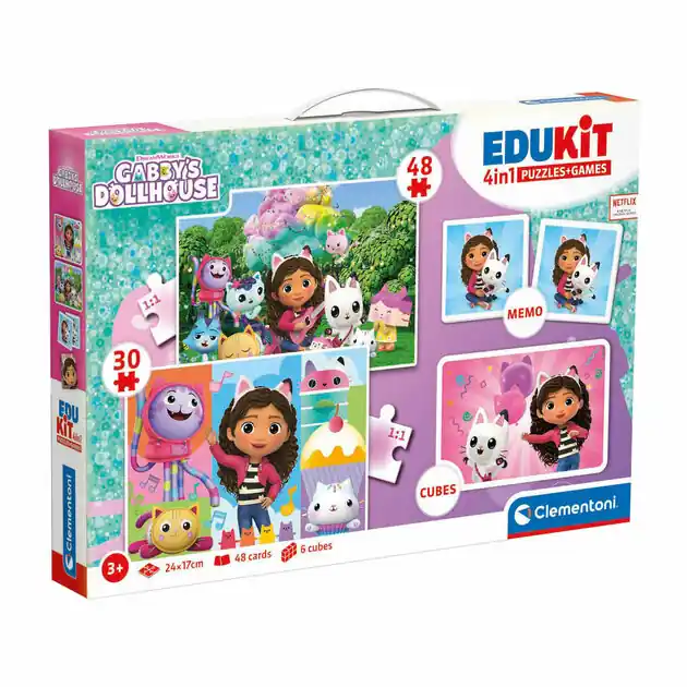 Superprijs Clementoni Gabby's Poppenhuis Edukit 4in1 Puzzels en Spellen