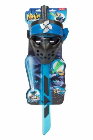 Actieprijs Ninja Lichtzwaard Licht en Geluid met Schietfunctie en Masker - Blauw