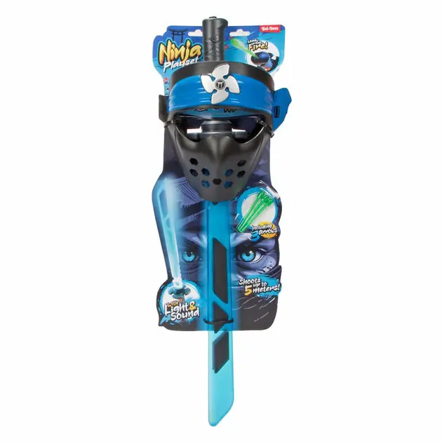 Actieprijs Ninja Lichtzwaard Licht en Geluid met Schietfunctie en Masker - Blauw