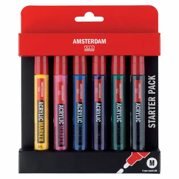 Veilige Betaling Amsterdam Acryl Marker Basisset, 6dlg.