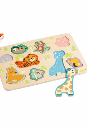 Voordeelprijs Classic World Houten Inlegpuzzel Dieren Puzzel, 10st.