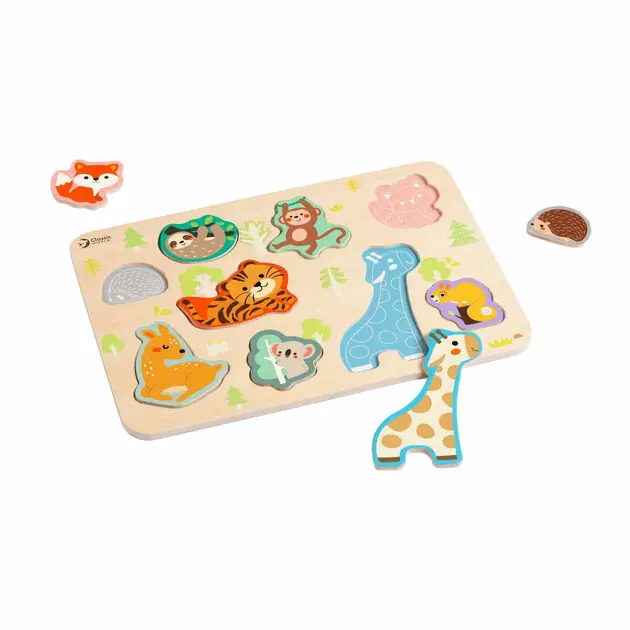 Voordeelprijs Classic World Houten Inlegpuzzel Dieren Puzzel, 10st.