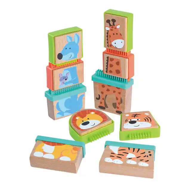 Play Houten Blokpuzzel Dieren, 20dlg. Premium