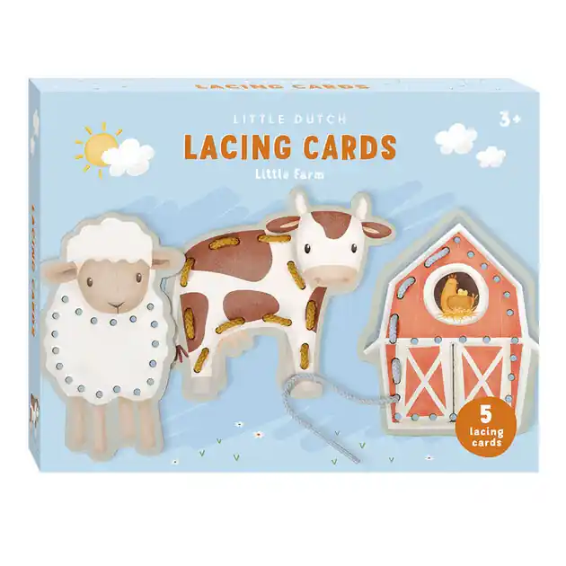 Little Dutch Rijgkaarten Set Little Farm Op = Op
