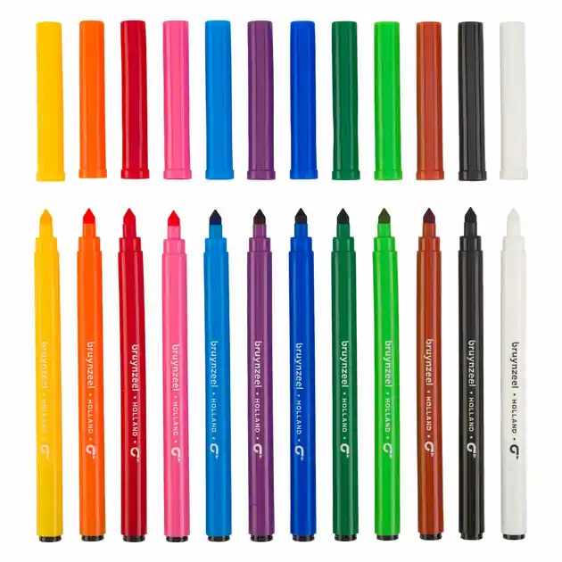 Bruynzeel Super Point Viltstiftenset, 12 Kleuren Speciale Aanbieding