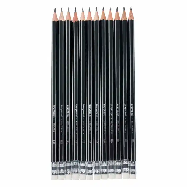 Bruynzeel Teens Hb Grafietpotlood met Gumtip Set 12 Speciale Aanbieding