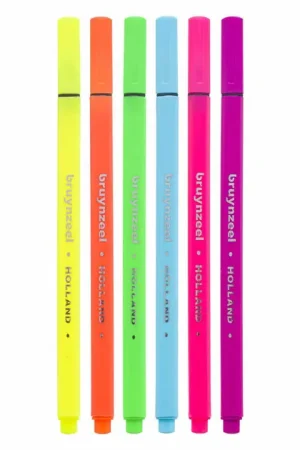 Bruynzeel Fineliner Set Neon 6 Kleuren Premium