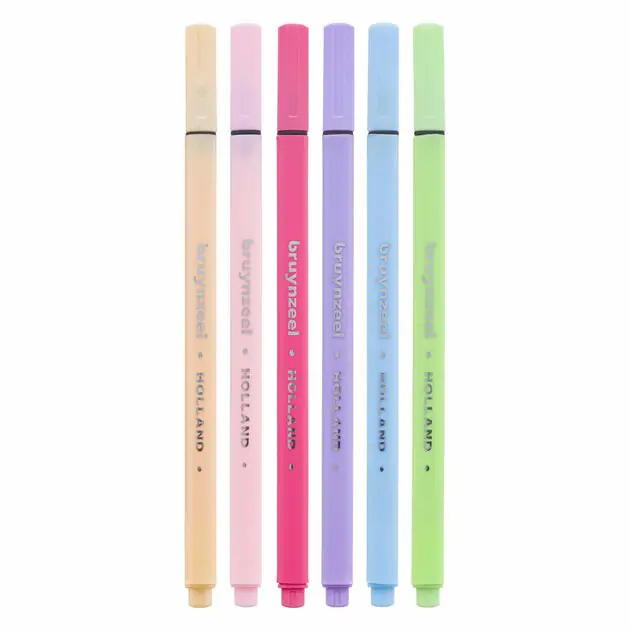 Actieprijs Bruynzeel Fineliner Set Pastel 6 Kleuren