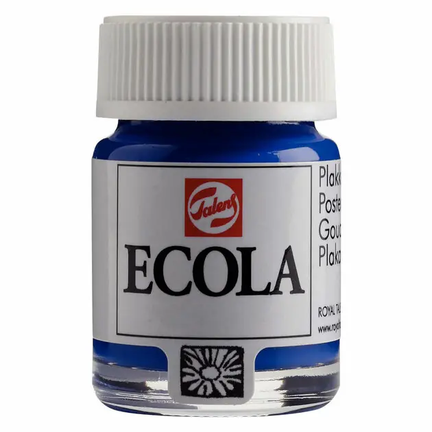 Ecola Plakkaatverf Fles 16ml Donkerblauw 502 Beperkt Aanbod